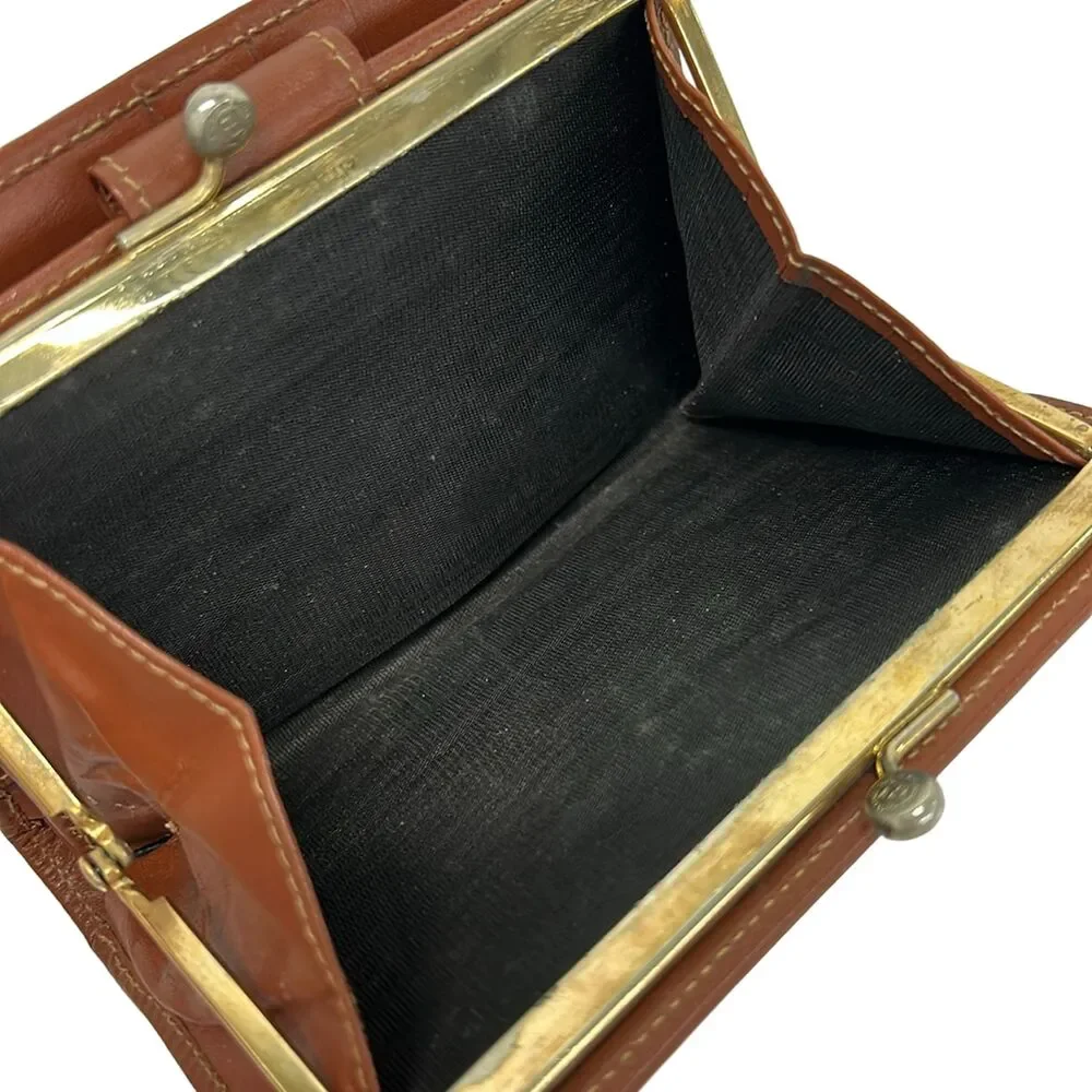 Fendi Bifold Wallet 01962 Dark Brown Dark Gray Brown PVC Leather